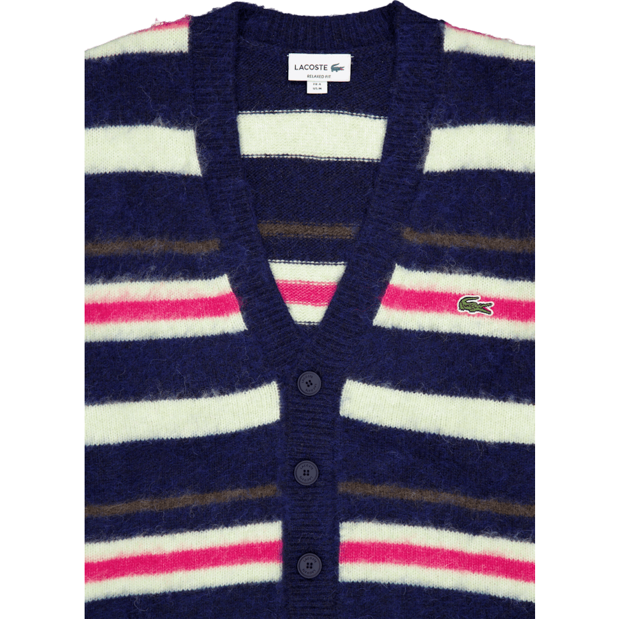 Relaxed Fit Striped Alpaca Woo Navy Blue/pollen 0-bigarr