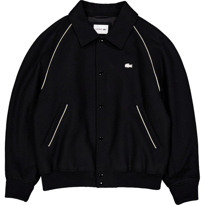 Badge Accent Wool Varsity Jack Black