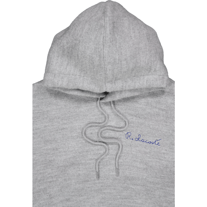Embroidered Signature Hoodie Silver Chine