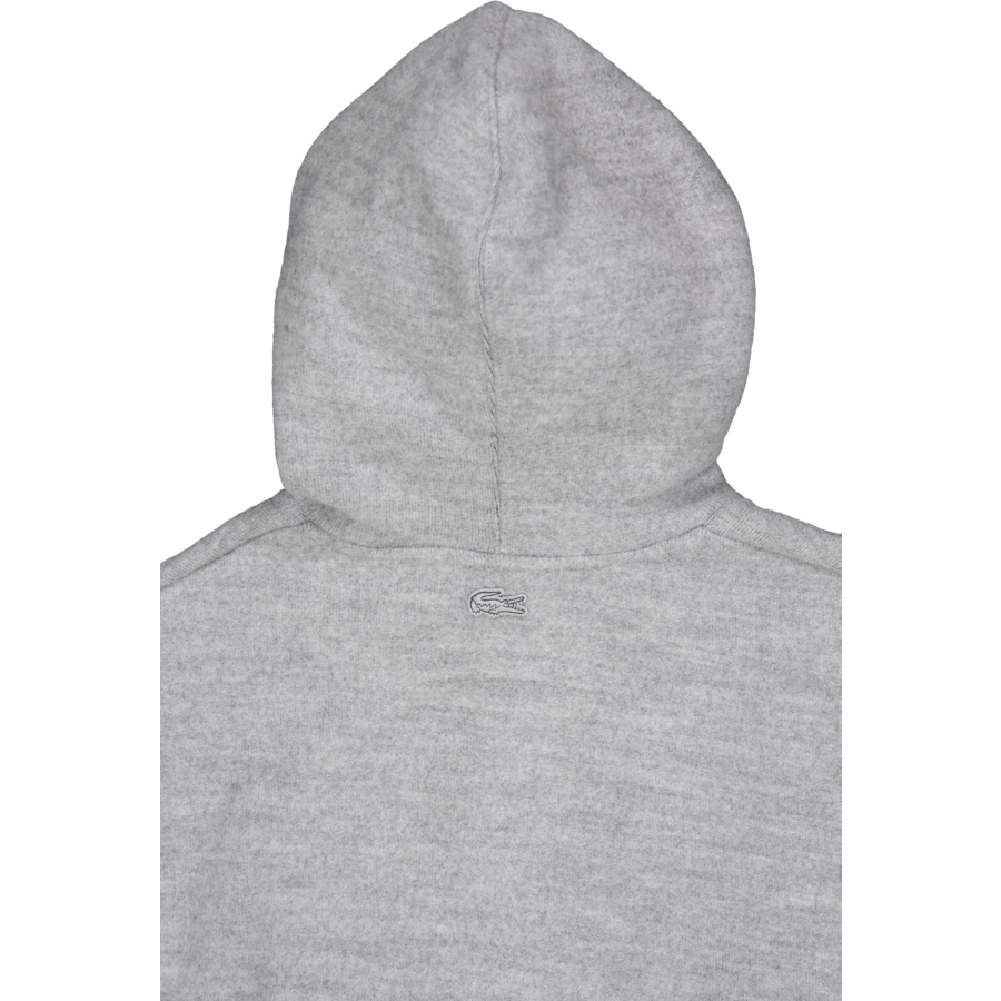 Embroidered Signature Hoodie Silver Chine
