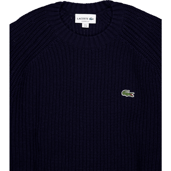 Thick Carded Wool Crew Neck Sw Navy Blue