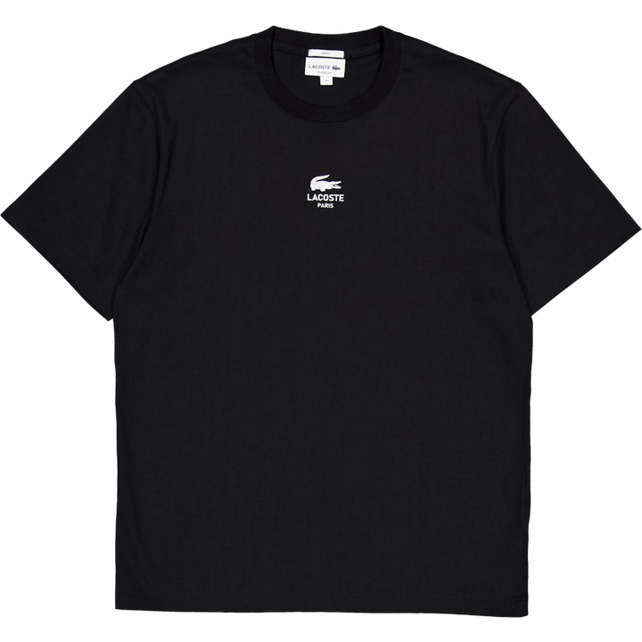 Signature Print Cotton T-shirt Black