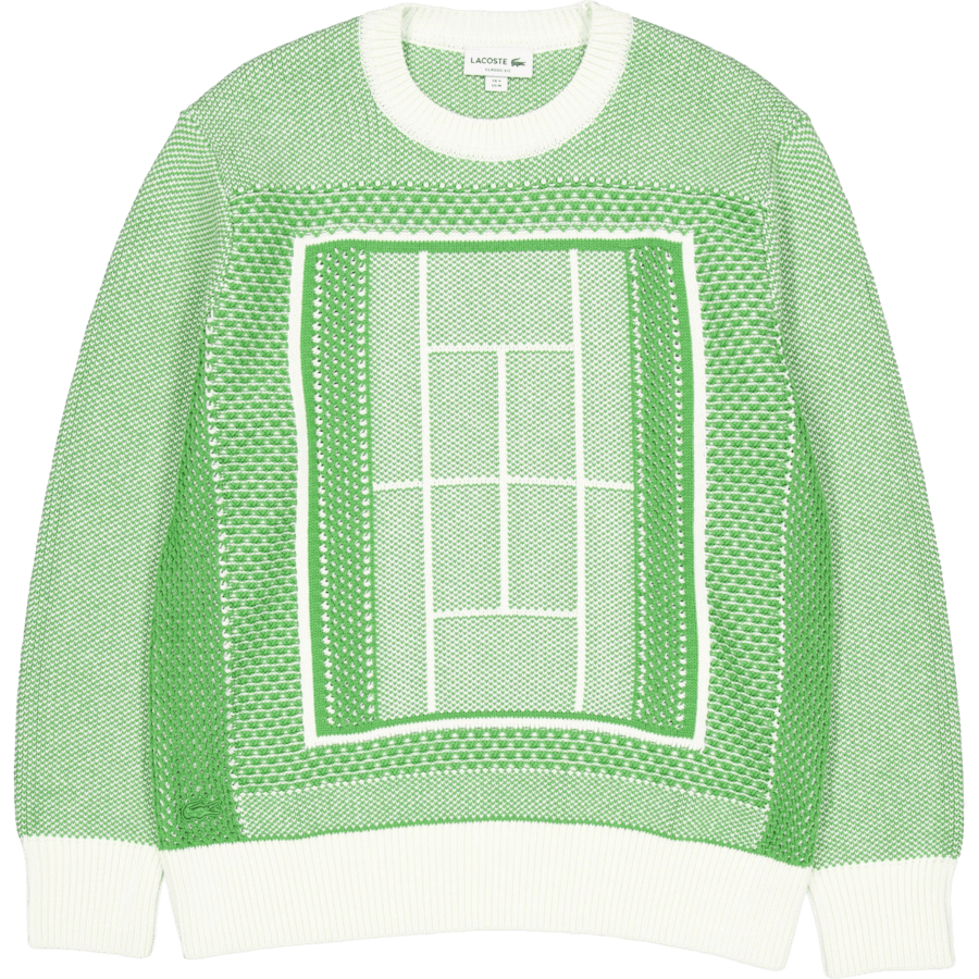Tennis Court Graphic Jacquard  Billiard Green/flour