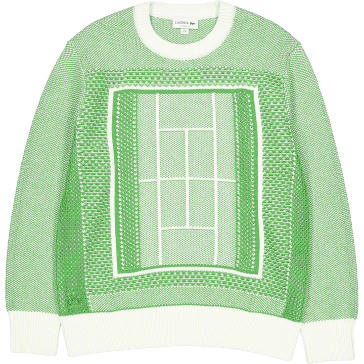 Tennis Court Graphic Jacquard  Billiard Green/flour