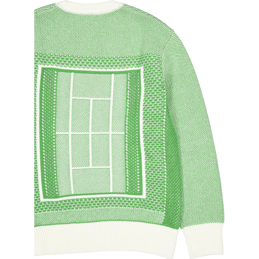 Tennis Court Graphic Jacquard  Billiard Green/flour