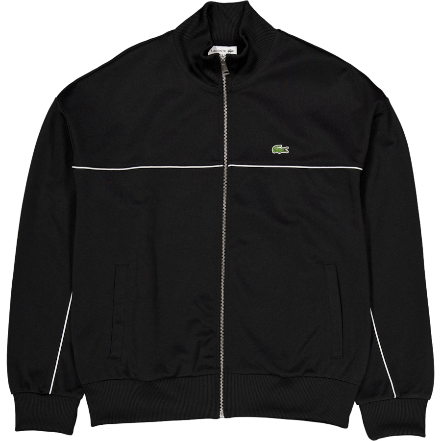 Trim Accent Zipped Sweatshirt Black