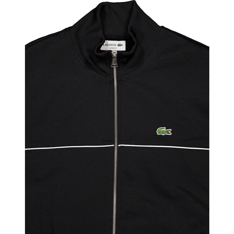 Trim Accent Zipped Sweatshirt Black