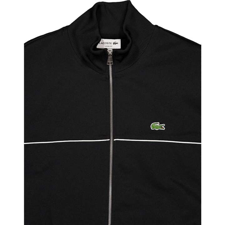 Trim Accent Zipped Sweatshirt Black
