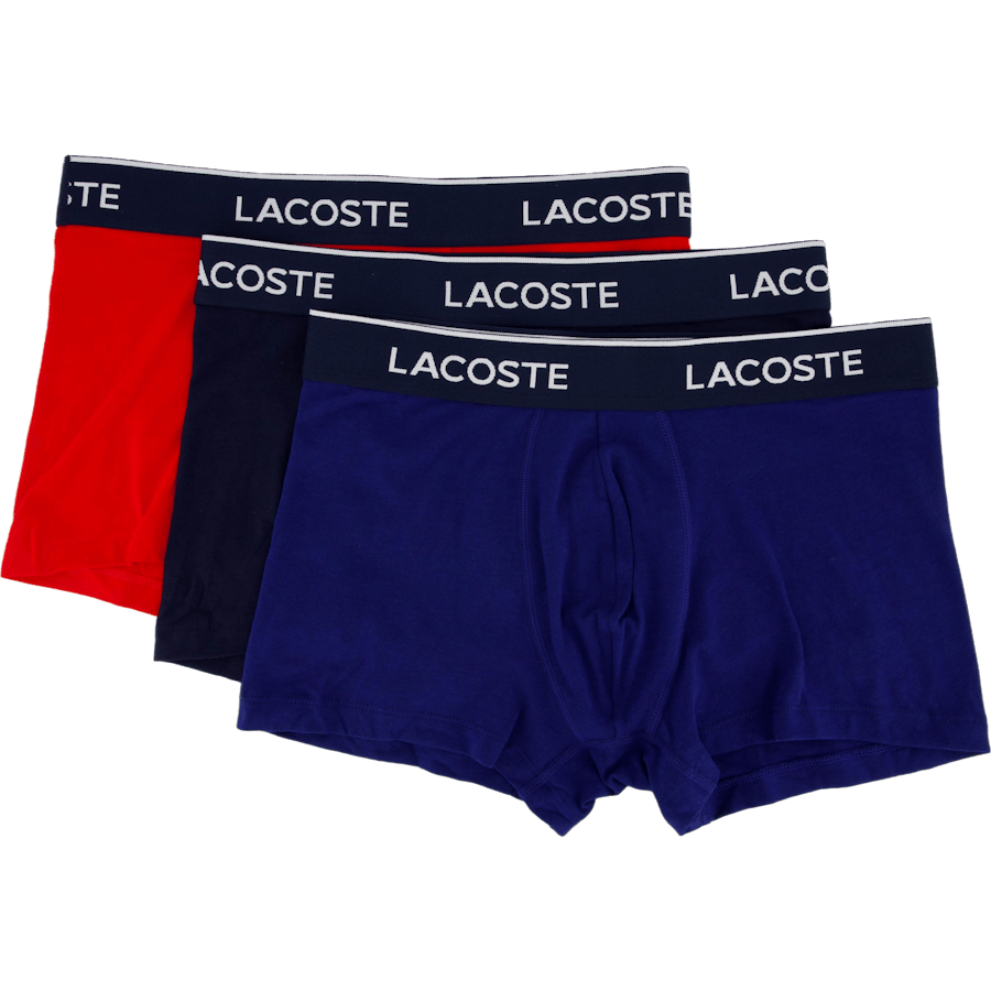 3-pack Stretch Cotton Trunks Navy Blue/red-methylene