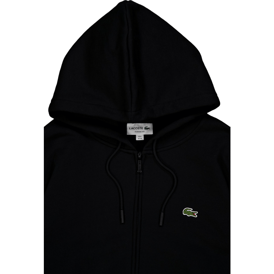 Zip-up Fleece Hoodie Black
