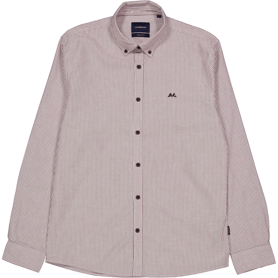 Oxford Shirt L/s Burg/stripe