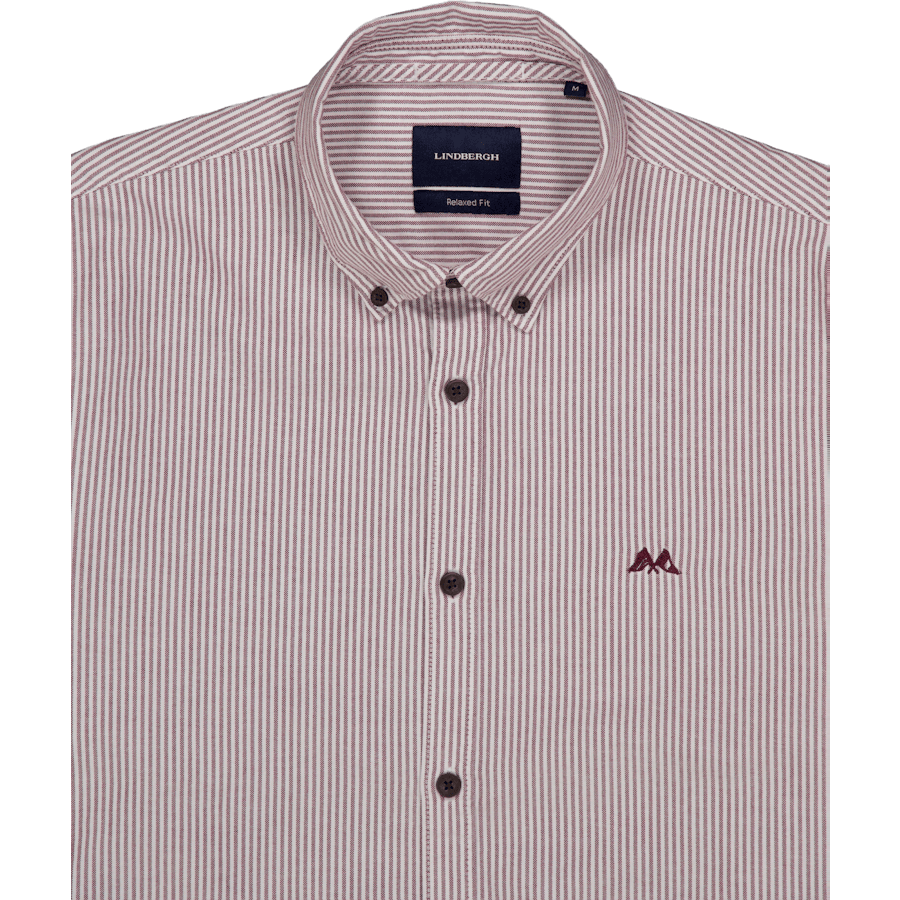 Oxford Shirt L/s Burg/stripe