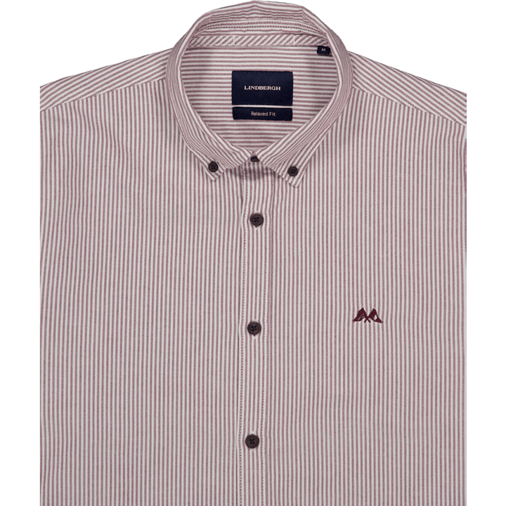 Oxford Shirt L/s Burg/stripe