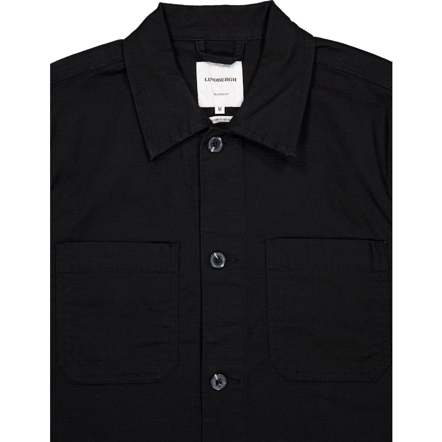 Rip Stop Overshirt Black