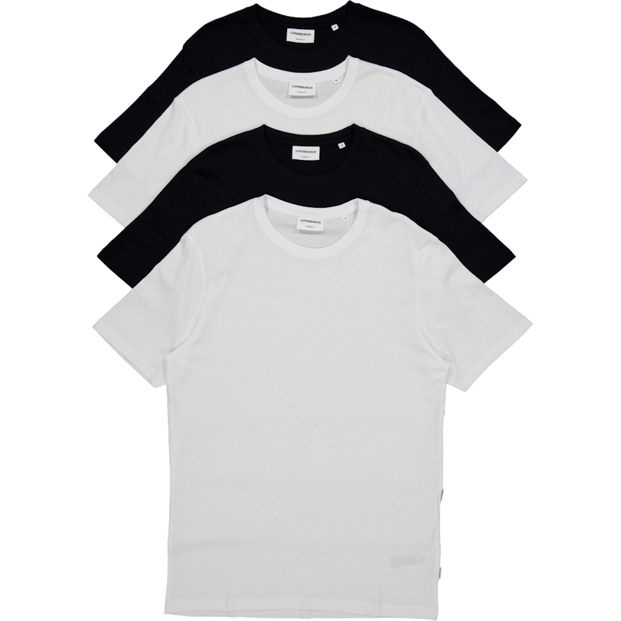 Cotton T-shirts 4-pack Blk/wh