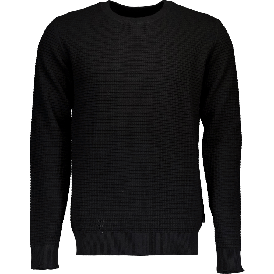 Structure O-neck Knit L/s Blk