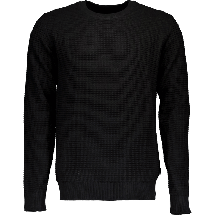 Structure O-neck Knit L/s Blk