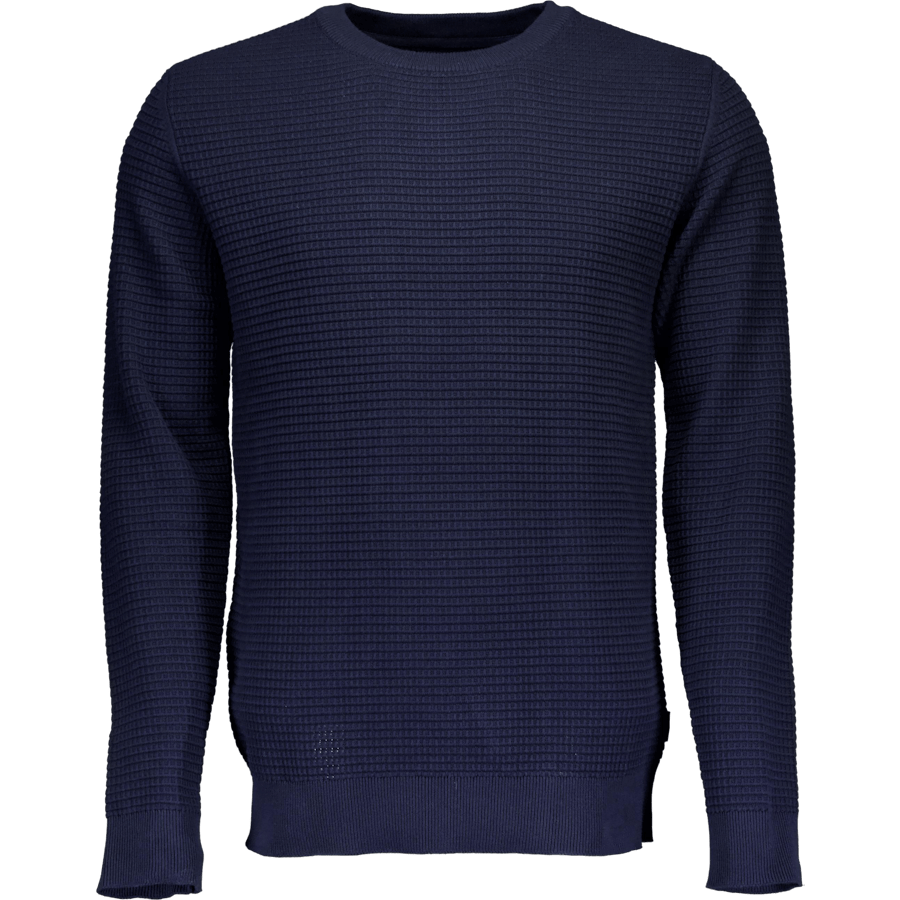 Structure O-neck Knit L/s Nvy