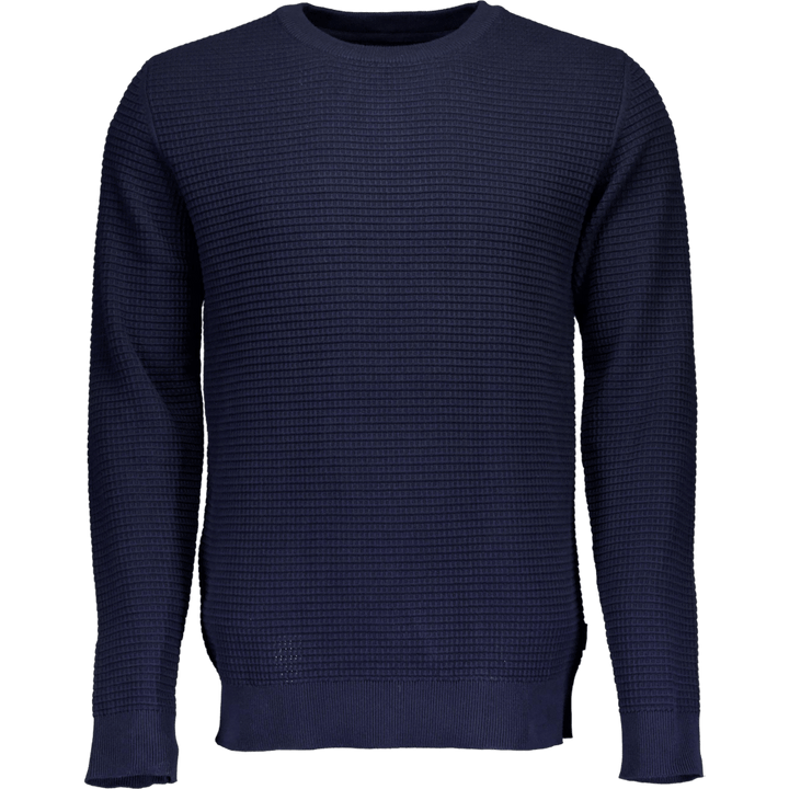Structure O-neck Knit L/s Nvy