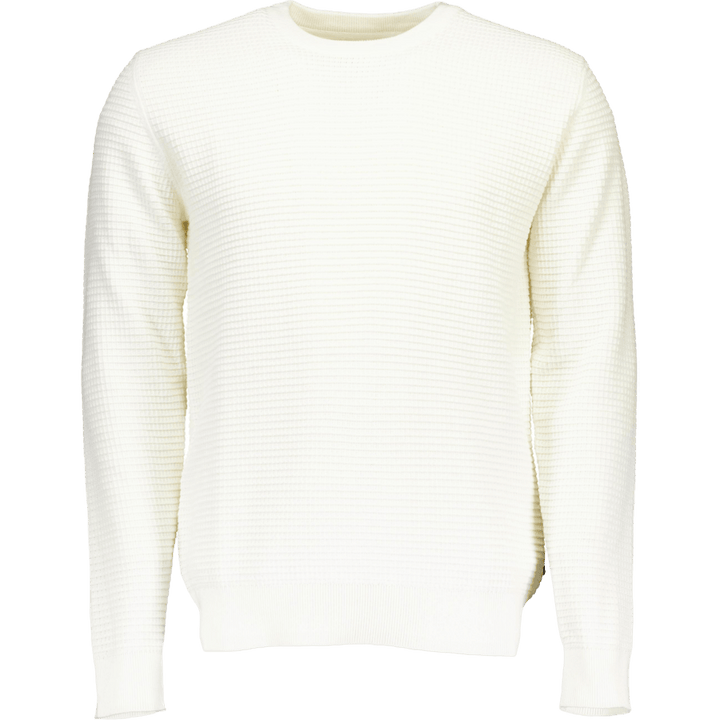 Structure O-neck Knit L/s Whi