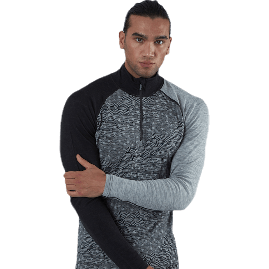 Geo Merino Wool Halfzip Grey