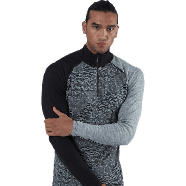 Geo Merino Wool Halfzip Grey