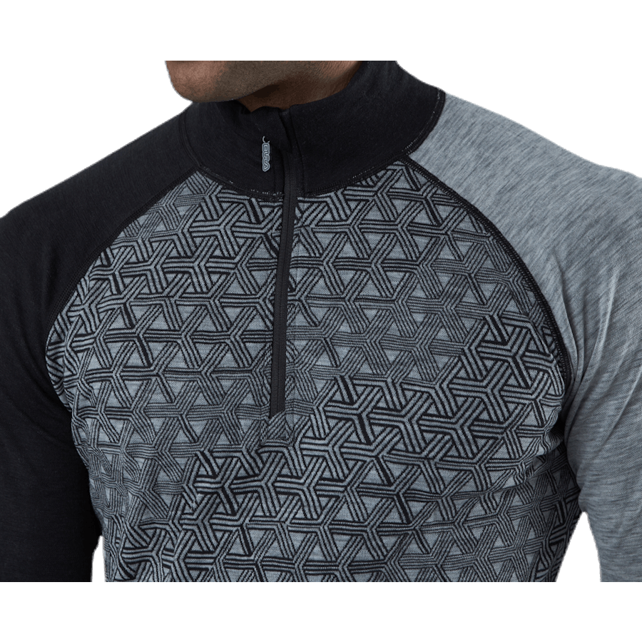 Geo Merino Wool Halfzip Grey