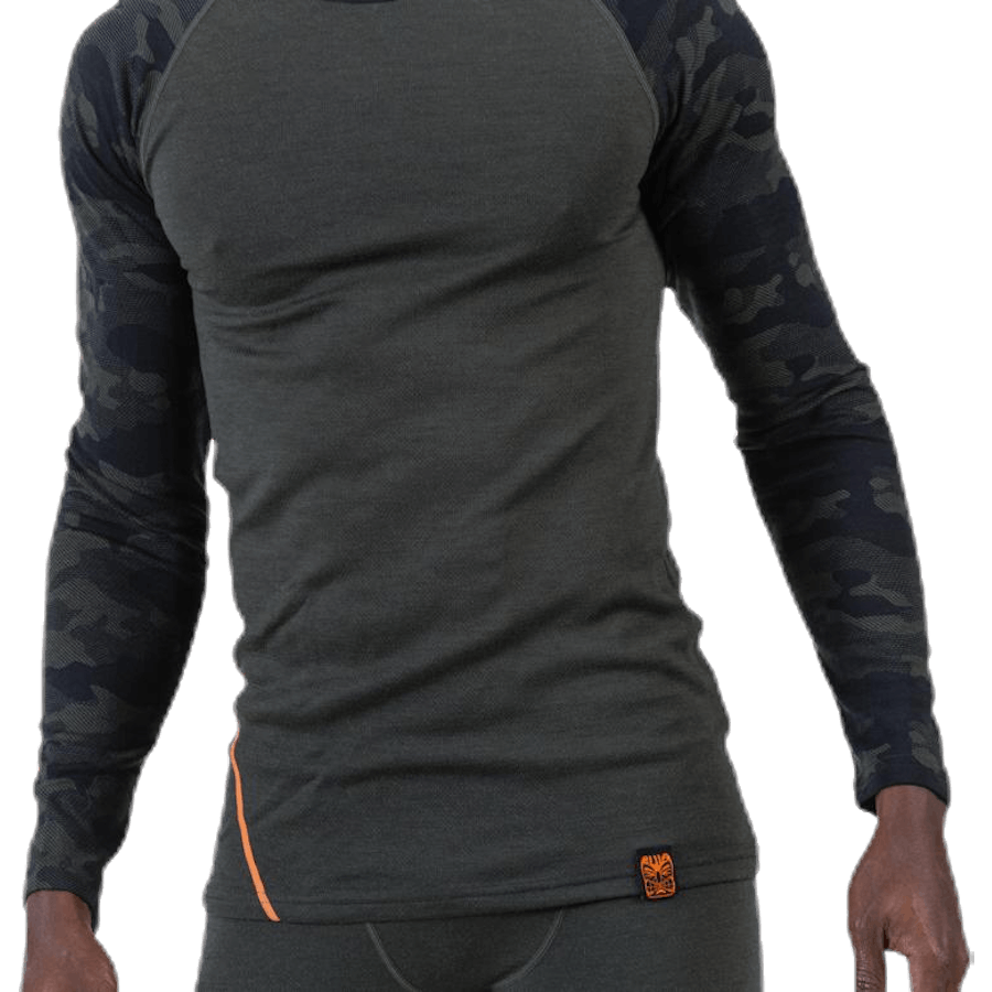 Camo Merino Wool Crew Grön
