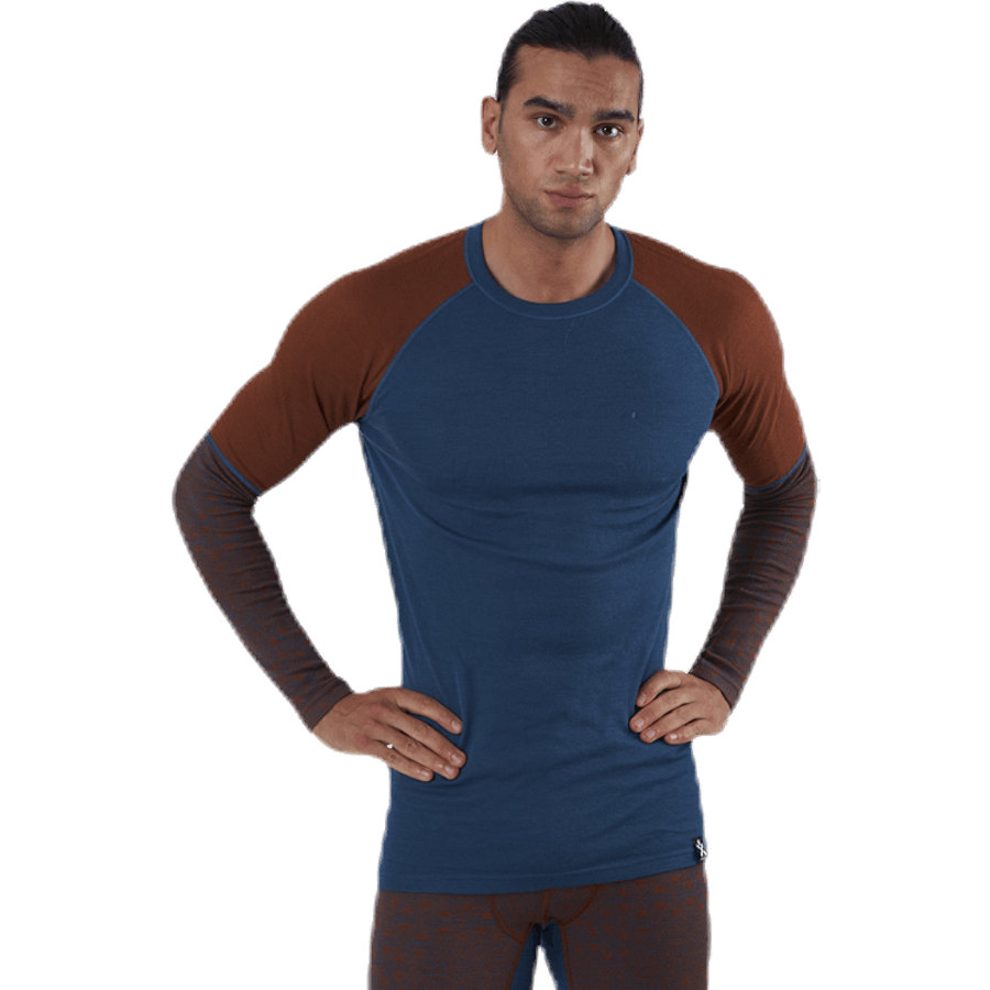 Geo Halfsleeve Crew Blue/Red