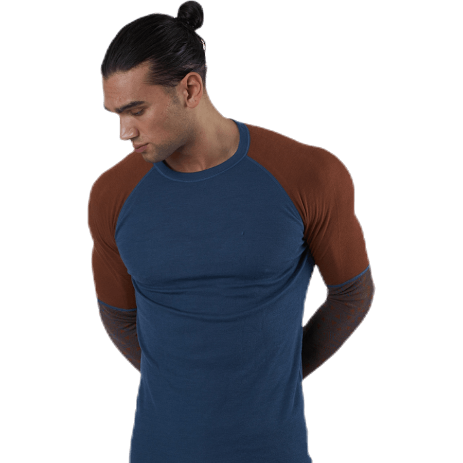 Geo Halfsleeve Crew Blue/Red