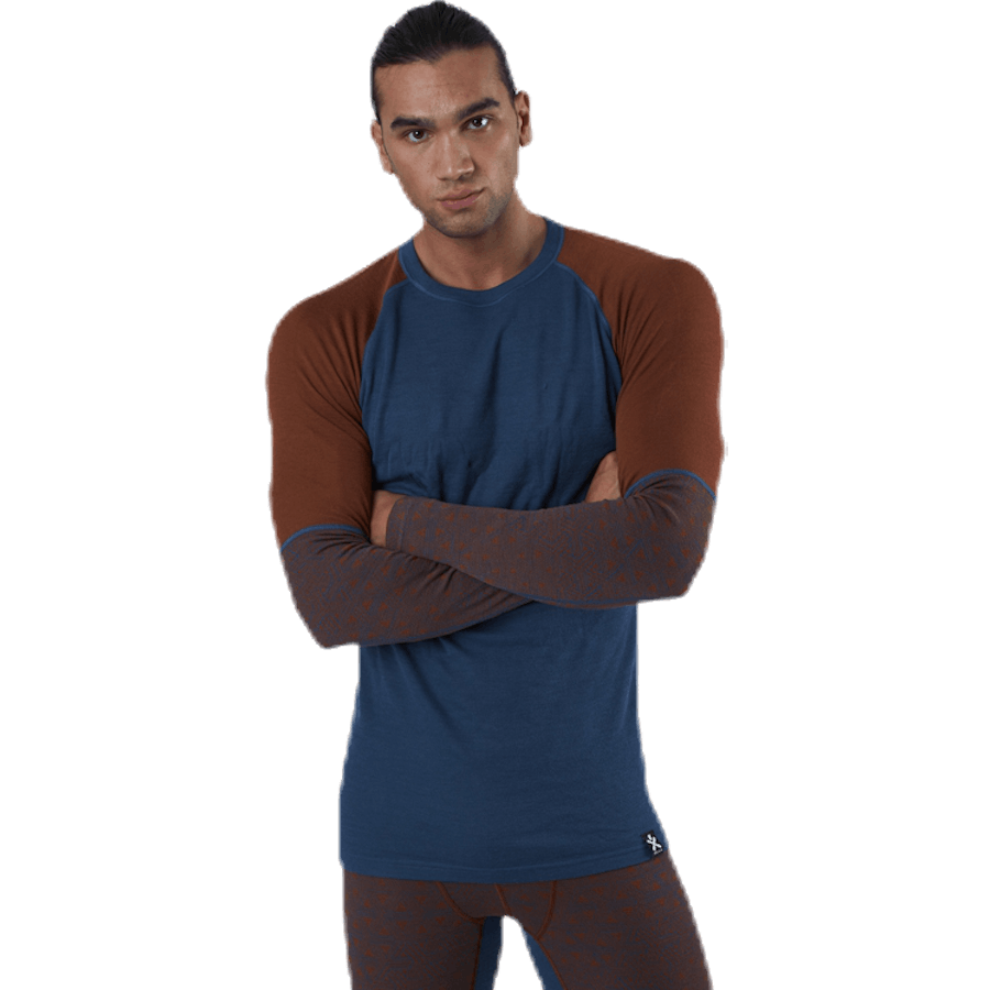 Geo Halfsleeve Crew Blue/Red