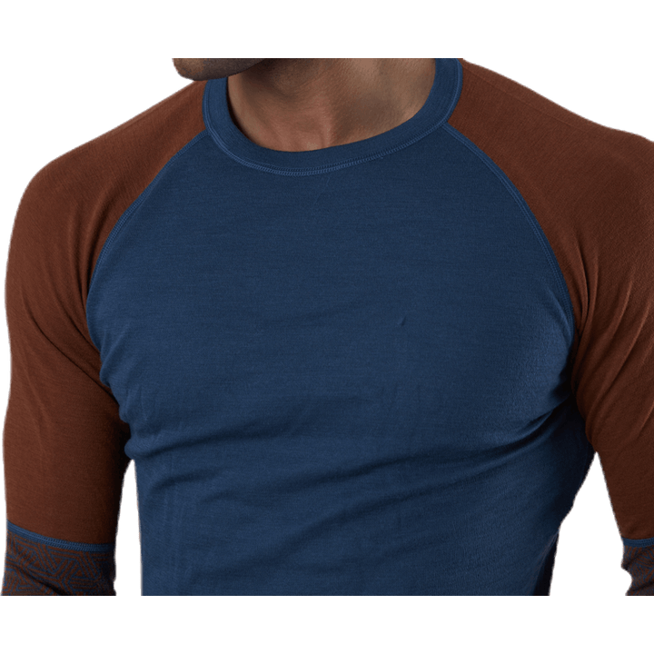 Geo Halfsleeve Crew Blue/Red