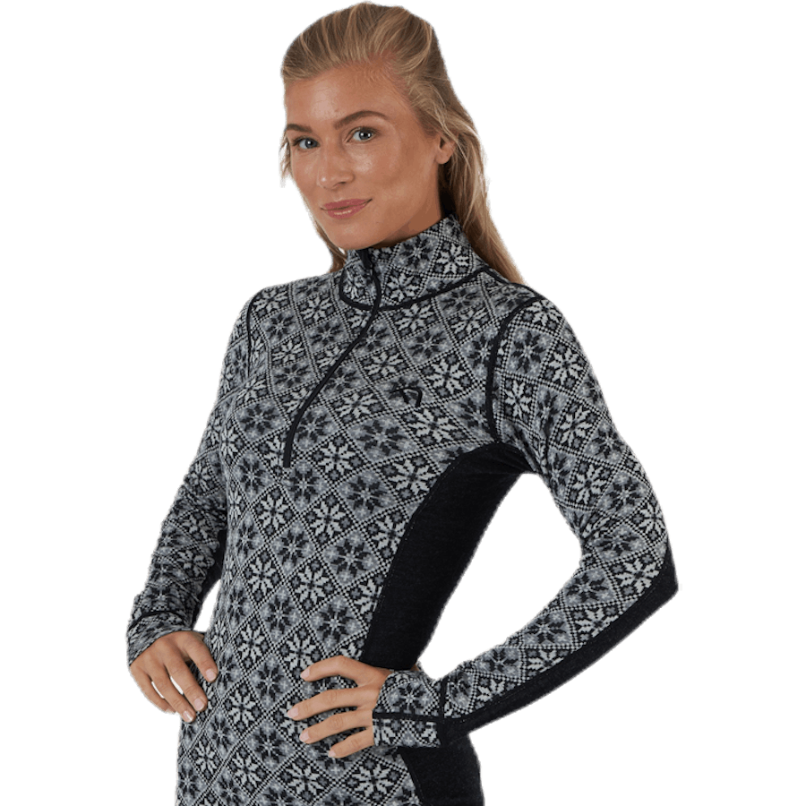 Rose Half-Zip Shirt Black
