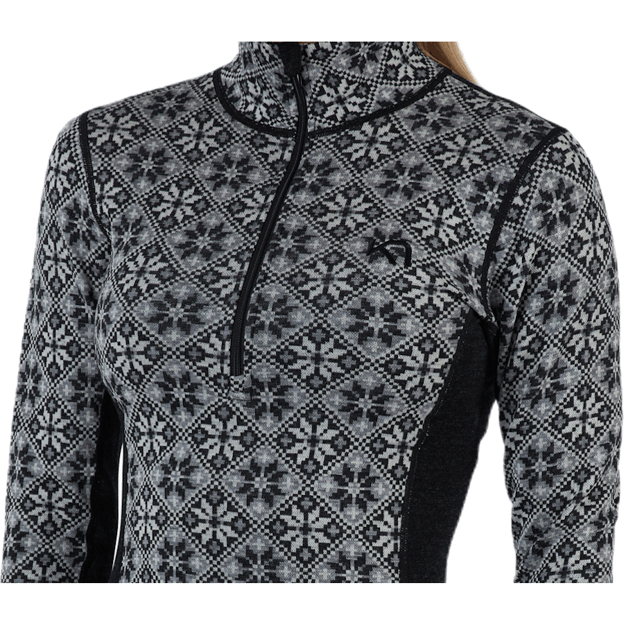 Rose Half-Zip Shirt Black
