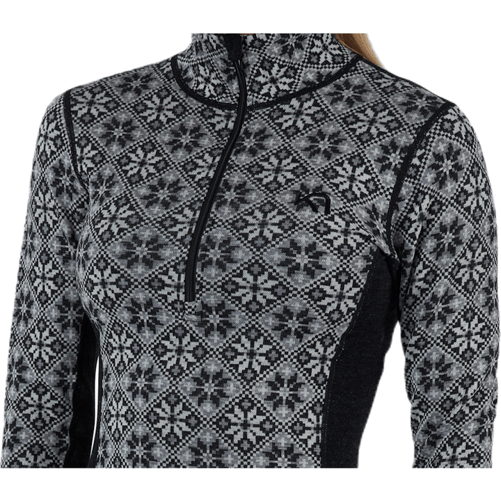 Rose Half-Zip Shirt Black