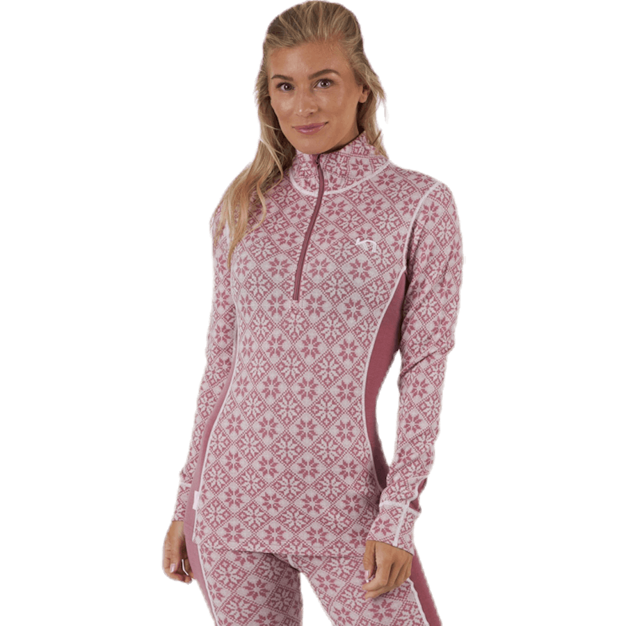 Rose Half-Zip Shirt Pink