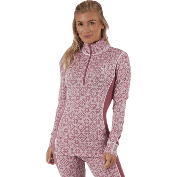 Rose Half-Zip Shirt Pink