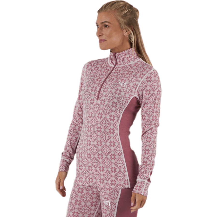 Rose Half-Zip Shirt Pink