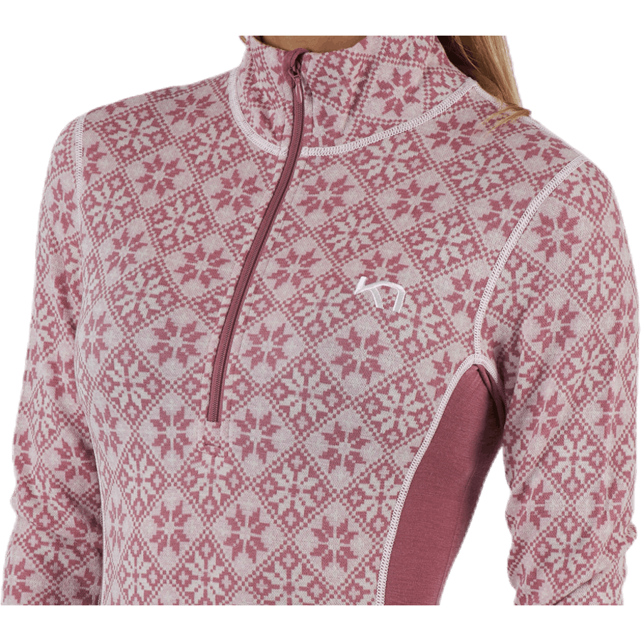 Rose Half-Zip Shirt Pink