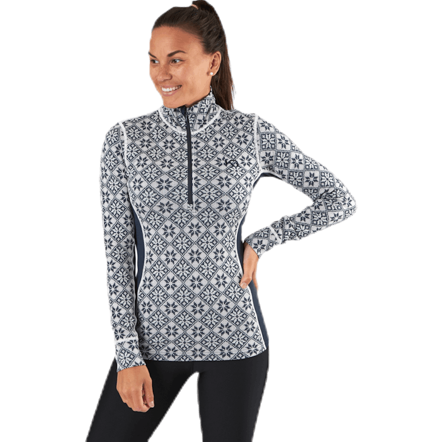 Rose Half-Zip Shirt Blue