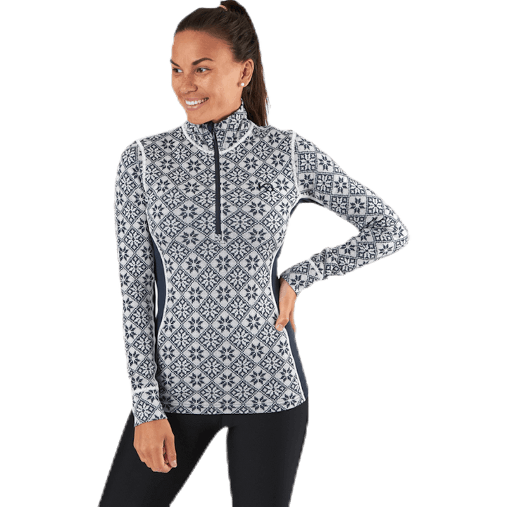 Rose Half-Zip Shirt Blue
