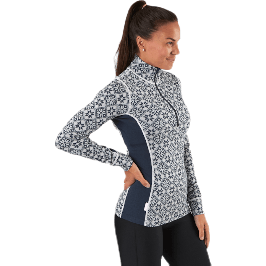Rose Half-Zip Shirt Blue