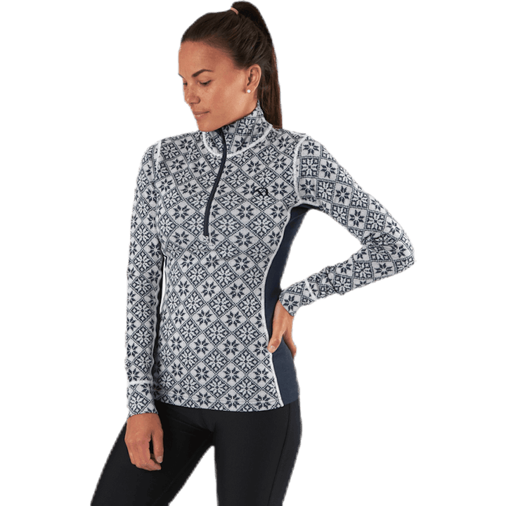 Rose Half-Zip Shirt Blue