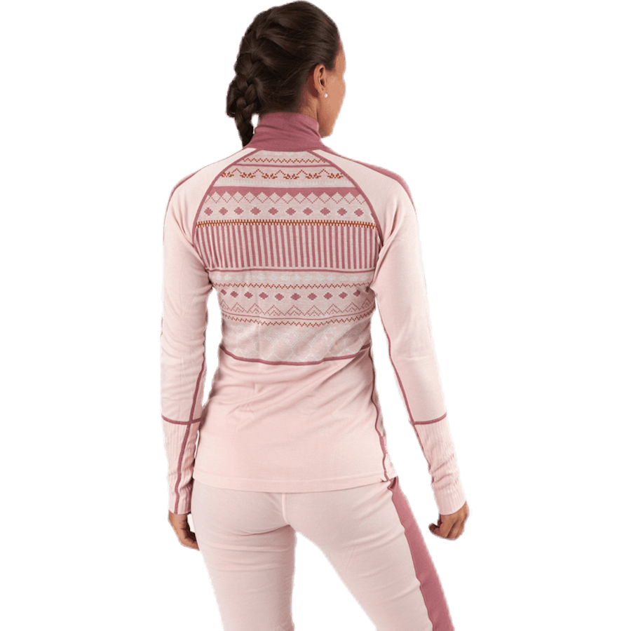 Perle Half-Zip Shirt Pink