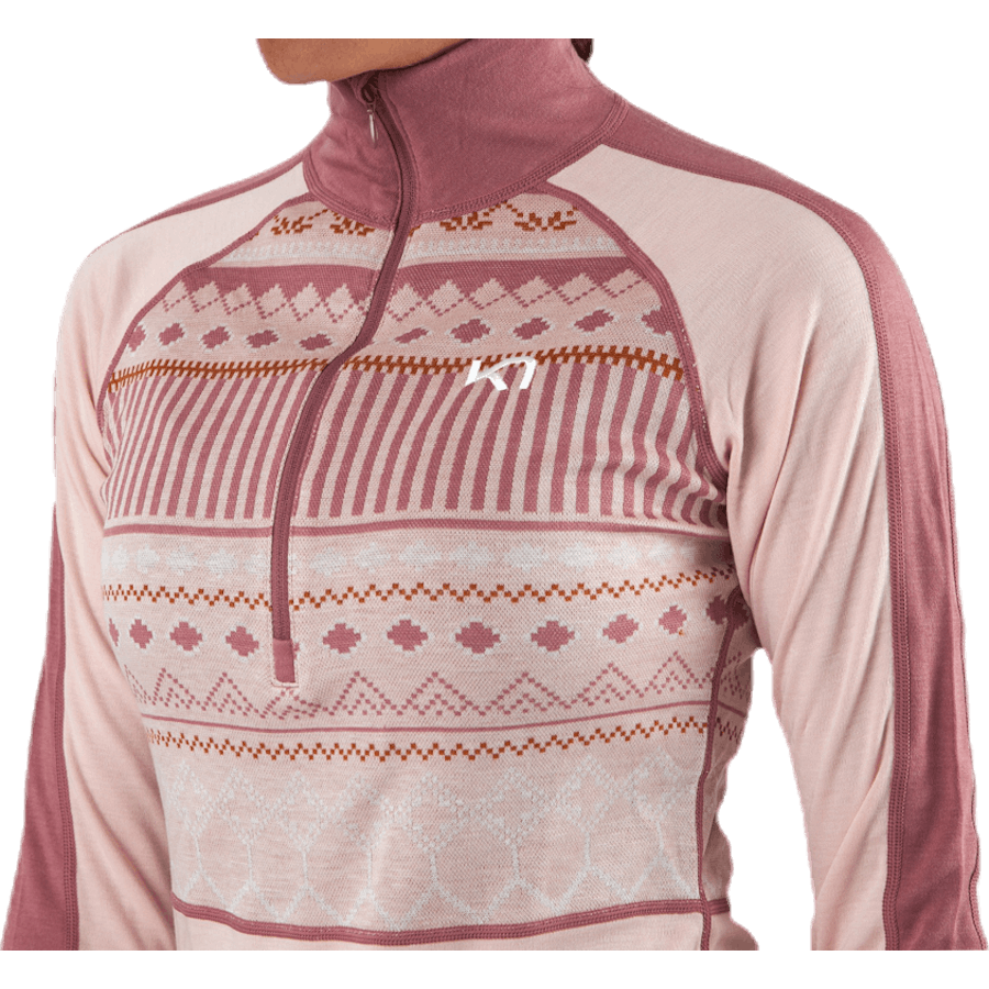 Perle Half-Zip Shirt Pink