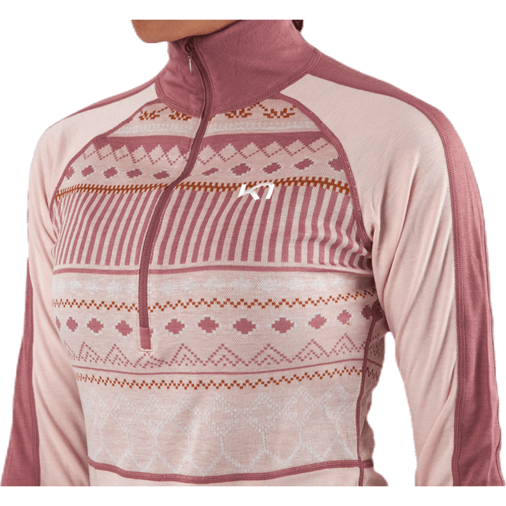 Perle Half-Zip Shirt Pink