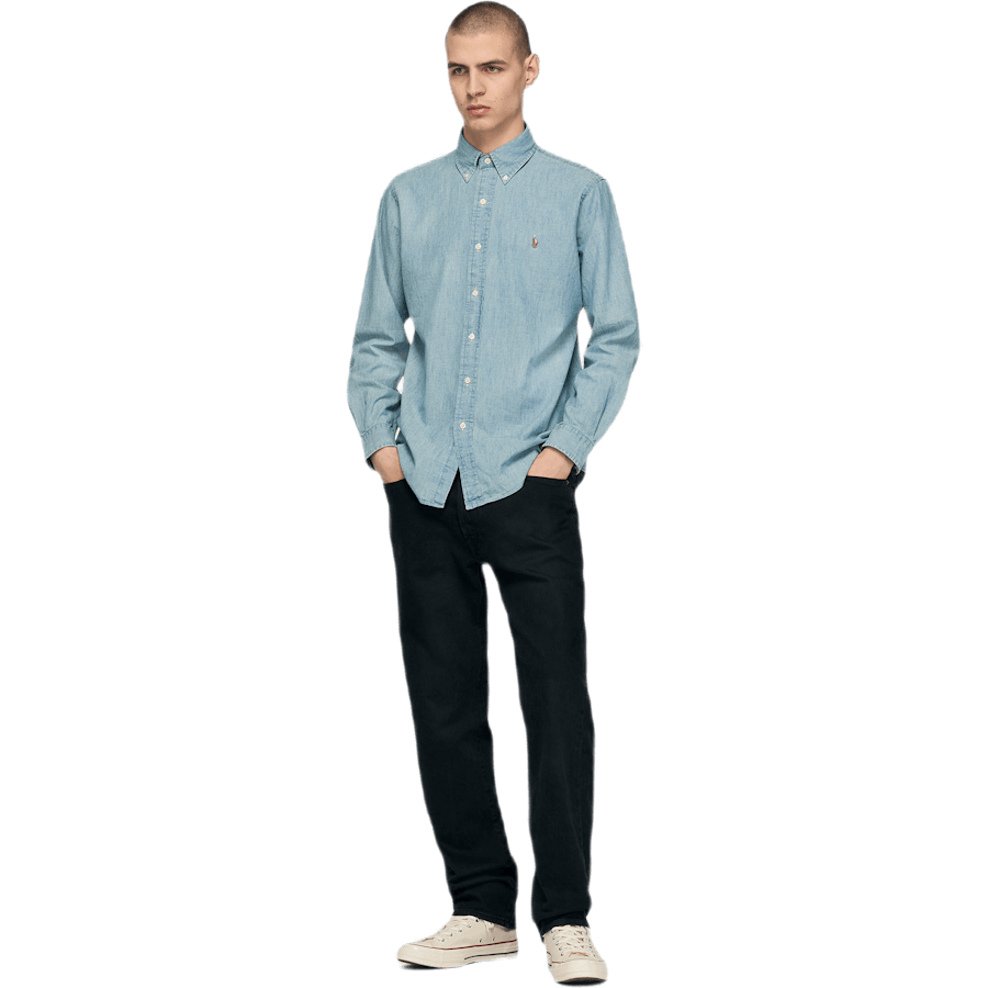 Camicia Chambray dal taglio personalizzato Blu