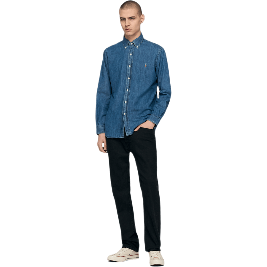 Camicia di jeans su misura blu