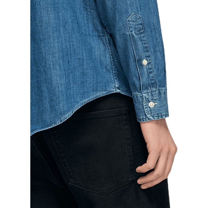 Camicia di jeans su misura blu