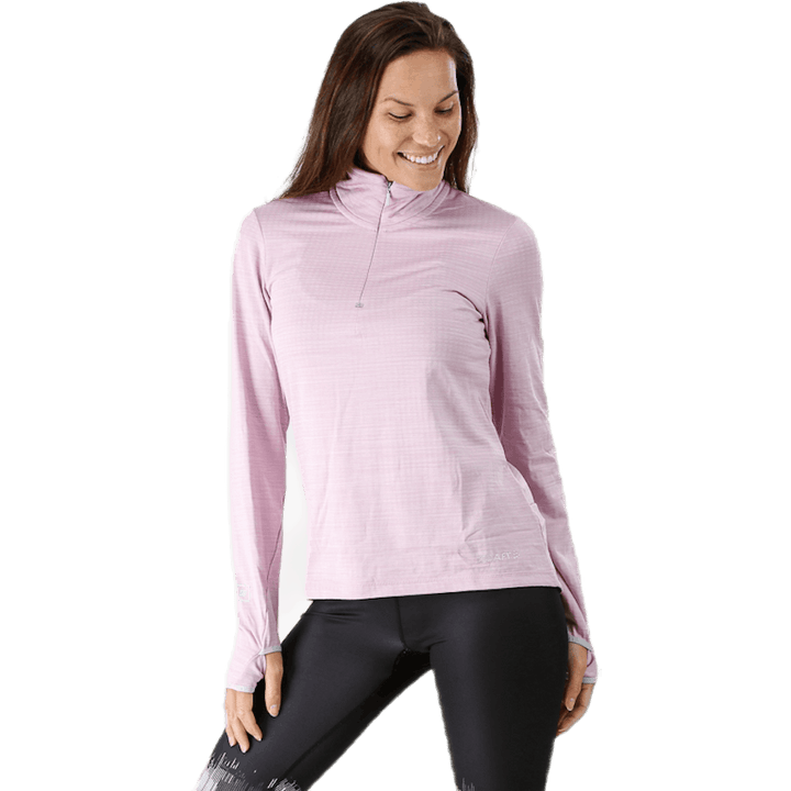 Grid Halfzip W Pink/Red
